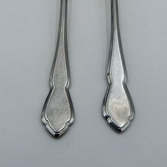 Oxford Hall SHOREHAM Teaspoon 6-1/2 Inch Burnished Stainless Flatware Japan S/2 - Picture 2 of 11